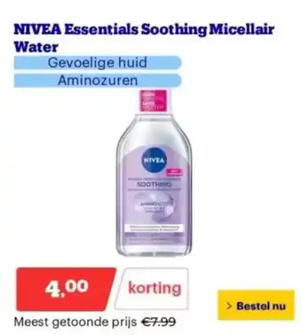 Bol.com NIVEA Essentials Soothing Micellair Water aanbieding