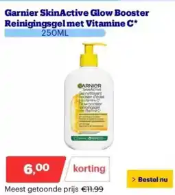 Bol.com Garnier skin active glow booster reinigingsgel met vitamine C aanbieding