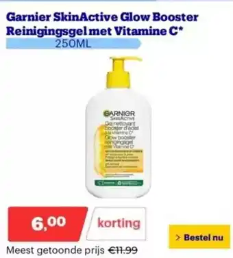 Bol.com Garnier skin active glow booster reinigingsgel met vitamine C aanbieding