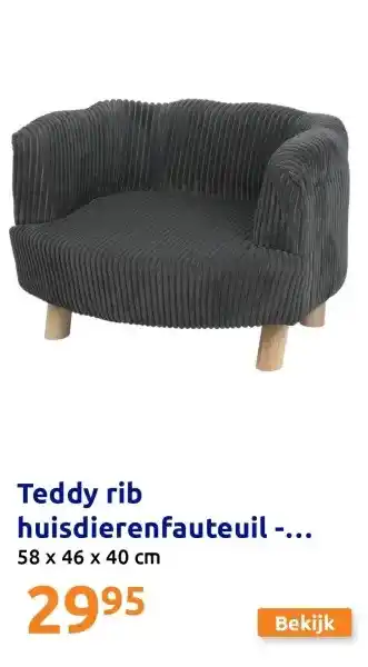 Action Teddy rib huisdierenfauteuil aanbieding