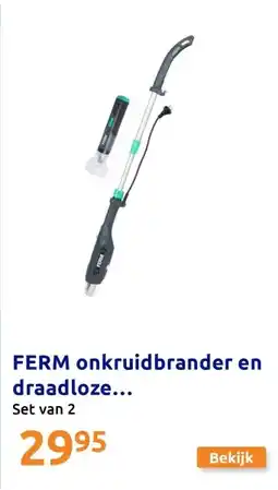 Action FERM onkruidbrander en draadloze aanbieding