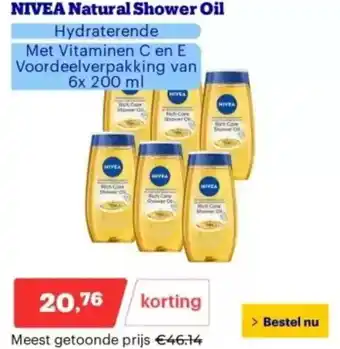 Bol.com Nivea Natural Shower Oil aanbieding