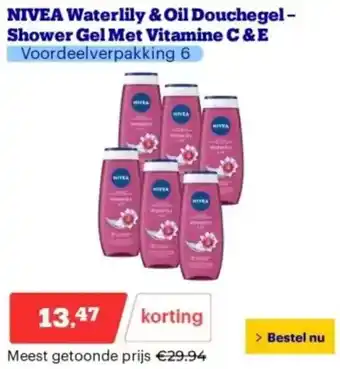 Bol.com Nivea Waterlily & Oil Douchegel Shower Gel Met Vitamine C & E aanbieding