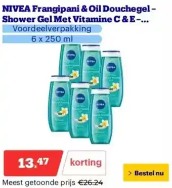 Bol.com Nivea Frangipani & Oil Douchegel Shower Gel Met Vitamine C & E aanbieding