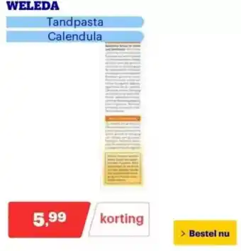 Bol.com Weleda Tandpasta Calendula aanbieding