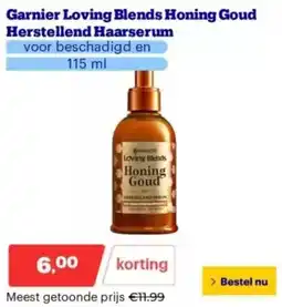 Bol.com Garnier Loving Blends Honing Goud Herstellend Haarserum aanbieding