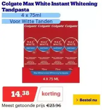 Bol.com Colgate Max White Instant Whitening Tandpasta aanbieding