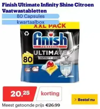 Bol.com Finish Ultimate Infinity Shine Citroen Vaatwastabletten aanbieding