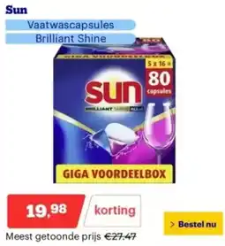 Bol.com Sun Vaatwascapsules Brilliant Shine aanbieding