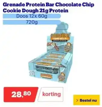 Bol.com Grenade Protein Bar Chocolate Chip Cookie Dough 21g Protein aanbieding