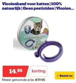 Bol.com Vlooienband voor katten 100% natuurlijk Geen pesticiden Vlooien aanbieding