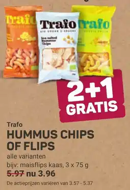 Ekoplaza Trafo hummus chips of flips aanbieding