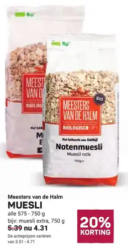 Ekoplaza Meesters van de Halm Muesli aanbieding