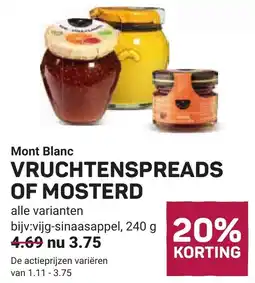 Ekoplaza Mont Blanc Vruchtenspreads of Mosterd aanbieding