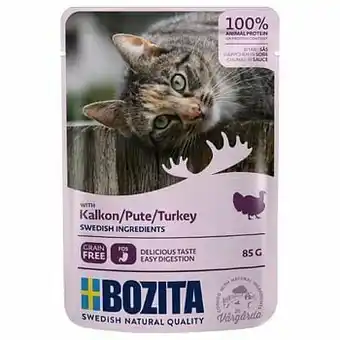 Zooplus 12x85g Stukjes in Saus Pouch Kalkoen Bozita Kattenvoer aanbieding