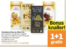 Albert Heijn Zonnatura thee en alter eco aanbieding