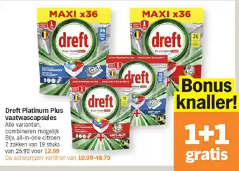 Albert Heijn Dreft platinum plus vaatwascapsules aanbieding