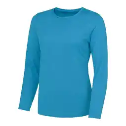 Decathlon Effen Tshirt met lange mouwen voor Dames (Saffierblauw) aanbieding