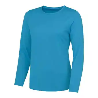 Decathlon Effen Tshirt met lange mouwen voor Dames (Saffierblauw) aanbieding