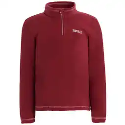 Decathlon Geweldige Outdoors Kinder Hot Shot II Half Zip Fleece Hoodie (Donkerrood) aanbieding