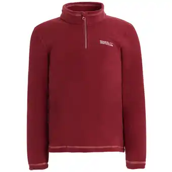 Decathlon Geweldige Outdoors Kinder Hot Shot II Half Zip Fleece Hoodie (Donkerrood) aanbieding