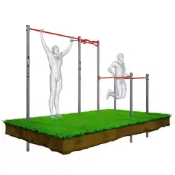 Decathlon Stationaire gymnastiek apparatuur Tuin met Monkey Bar Pull-Up Bar + Bars aanbieding