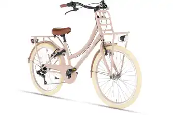 Decathlon Cortego Transporter Meisjesfiets 22 inch - 7 Versnellingen - Zalm - Kinderfiets aanbieding