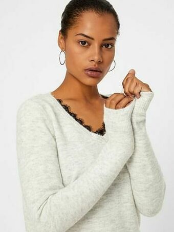 Berca Shoes Aware by Vero Moda Trui Kant - Wit aanbieding