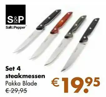 Multi bazar Set 4 steakmessen pakka blade aanbieding