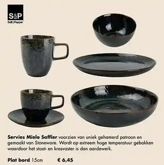 Servies mielo saffier plat bord 15cm