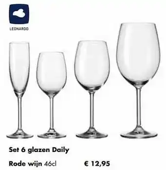 Multi bazar set 6 glazen daily rode wijn aanbieding