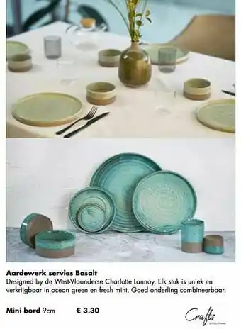 Multi bazar Aardewerk servies basalt mini bord aanbieding