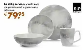 Multi bazar 16-delig servies concrete stone aanbieding