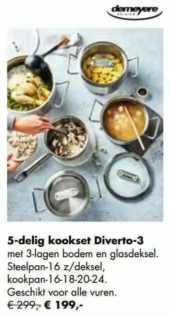 Multi bazar 5-delig kookset diverto-3 aanbieding