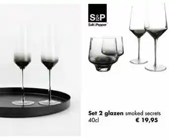Multi bazar Set 2 glazen smoked secrets aanbieding