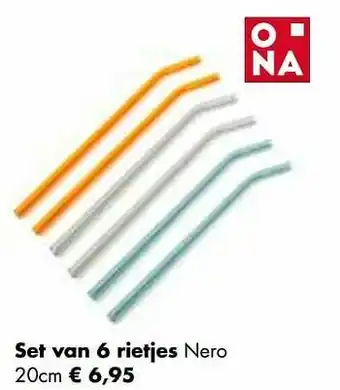 Multi bazar Set van 6 rietjes nero aanbieding