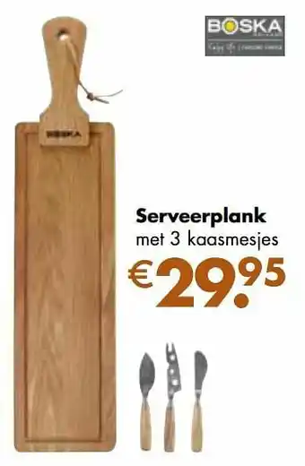 Multi bazar Serveerplank met 3 kaasmesjes aanbieding