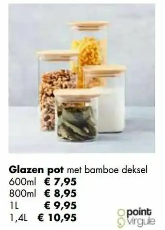 Multi bazar Glazen pot met bamboe deksel aanbieding