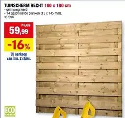 Hubo TUINSCHERM RECHT 180 x 180 cm aanbieding