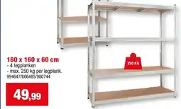 Hubo GEGALVANISEERD REK “HEAVY DUTY” 180 x 160 x 60 cm aanbieding