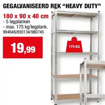 Hubo GEGALVANISEERD REK “HEAVY DUTY” 180 x 90 x 40 cm aanbieding