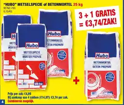 Hubo “HUBO” METSELSPECIE of BETONMORTEL 25 kg aanbieding