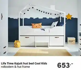 Baby & Tiener Life time kajuit hut bed cool kids rolbodem + hut frame aanbieding