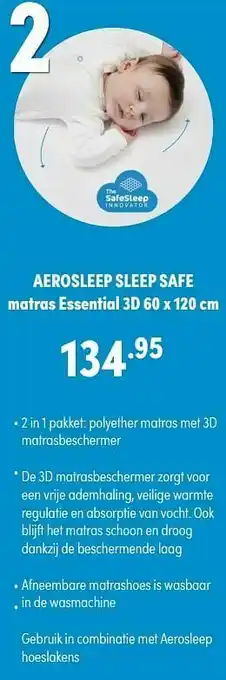 Baby & Tiener Aerosleep sleep safe matras essential 3d aanbieding