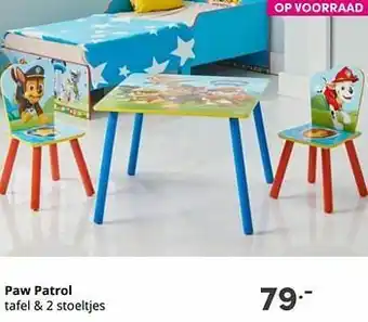 Paw patrol tafel + 2 stoeltjes