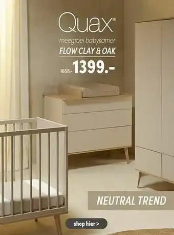 Baby & Tiener Quax meegroei babykamer flow clay + oak aanbieding