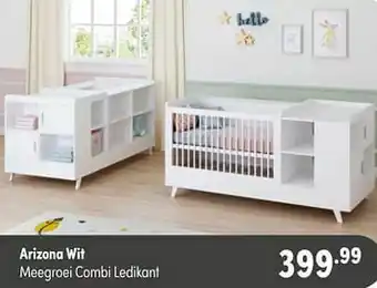 Baby & Tiener Arizona wit meegroei combi ledikant aanbieding
