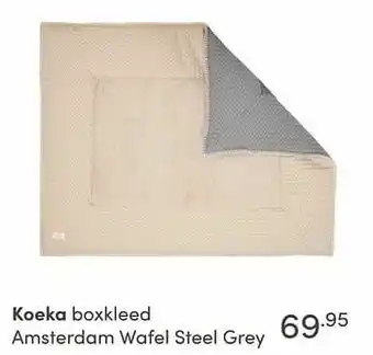 Baby & Tiener Koeka boxkleed amsterdam wafel steel grey aanbieding