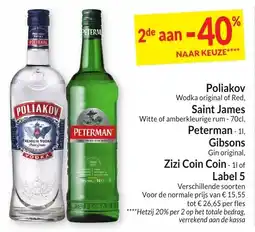 Intermarché Poliakov, Saint James, Peterman, Gibsons, Zizi Coin Coin of Label 5 aanbieding