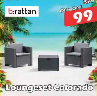 iTEK B:rattan Loungeset Colorado aanbieding